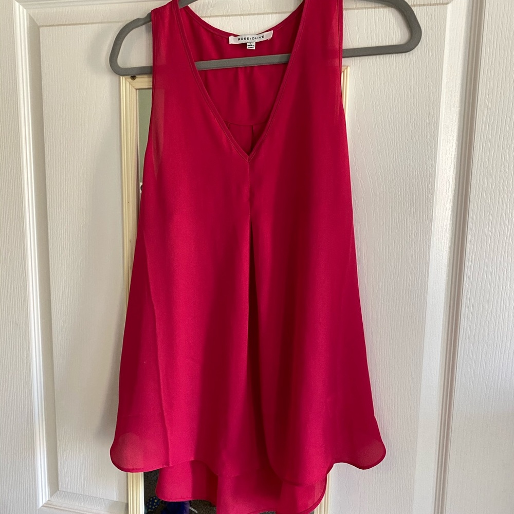 Rose & Olive pink Spring blouse size Large